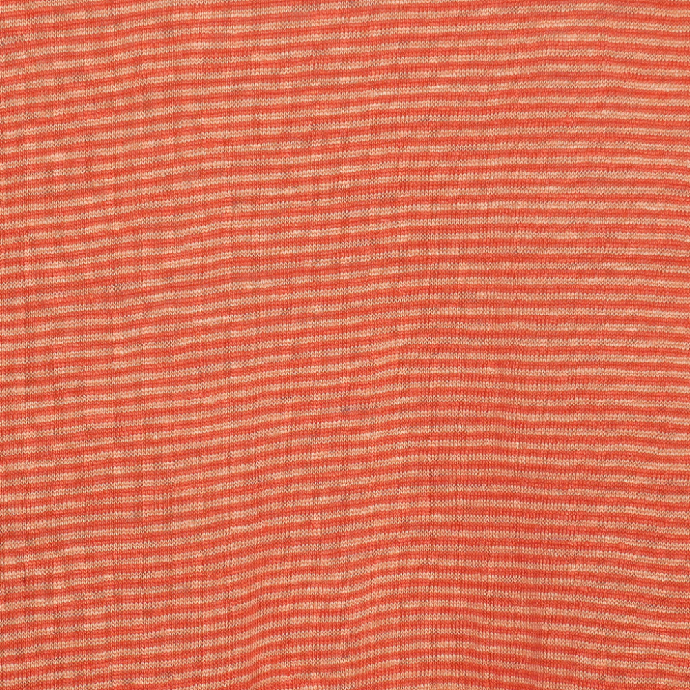 Orange Linen Jersey Mini Stripe Shift Dress L - Picture 3 of 4